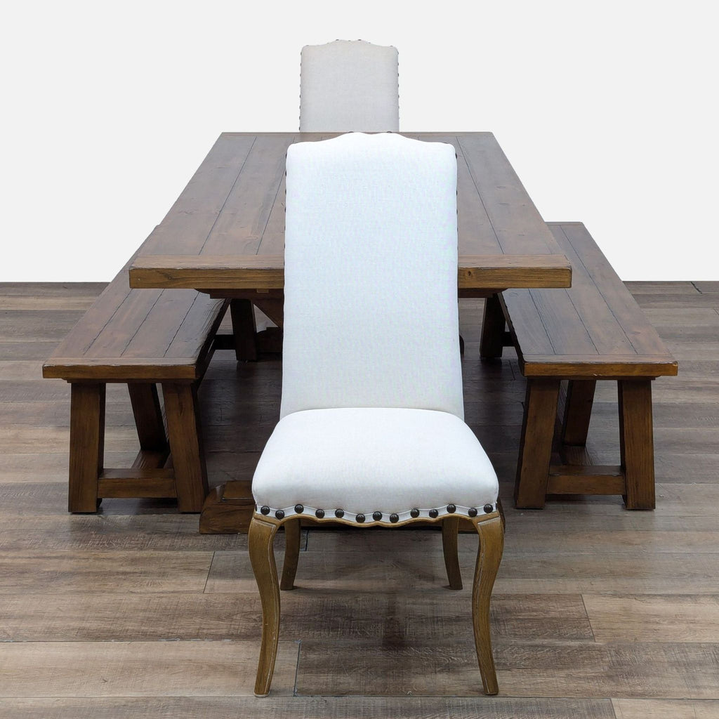 Rustic Farmhouse 5-Piece Wooden Dining Set