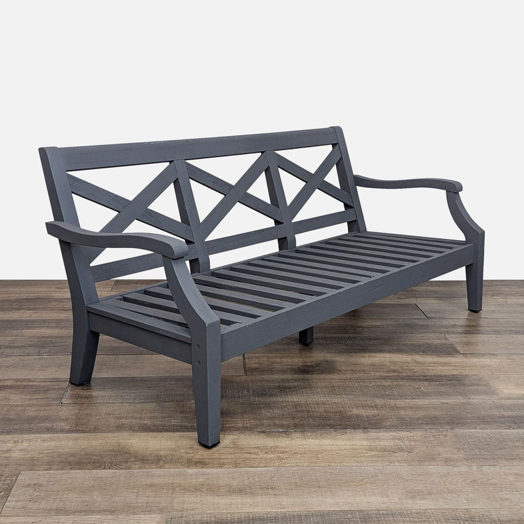 Pottery Barn Outdoor Bench in Deep Gray Finish