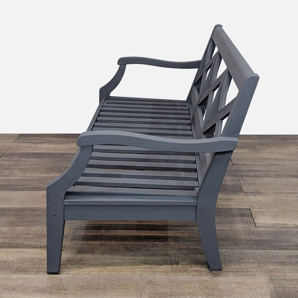 Pottery Barn Outdoor Bench in Deep Gray Finish