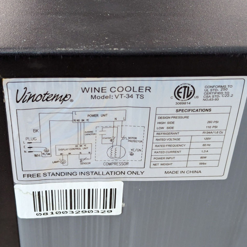 Vinotemp VT-34 TS