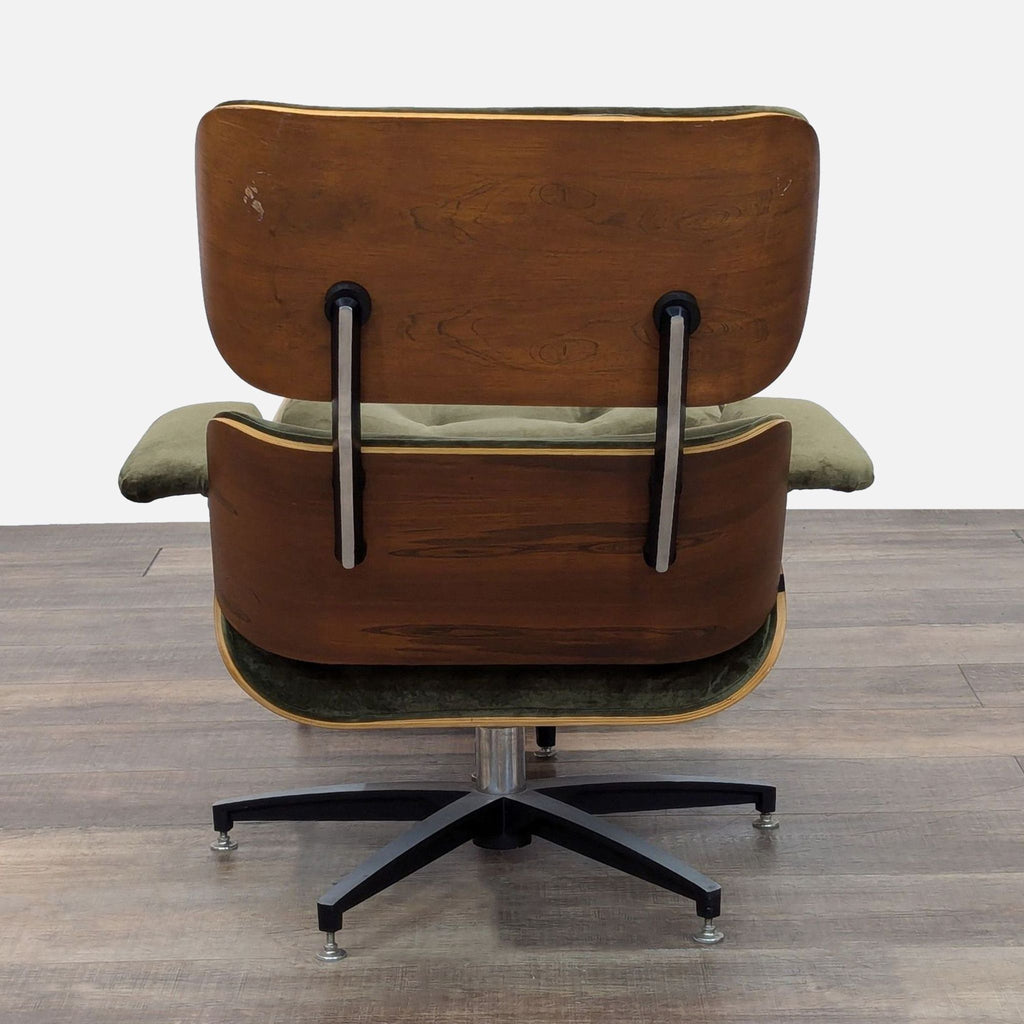 Vintage Eames Replica Green Lounge Chair with Ottoman
