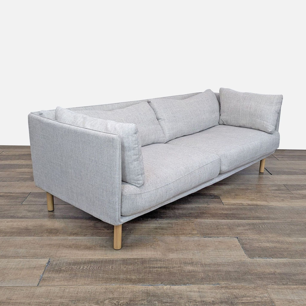 Crate and Barrel Wells Modern 84” Sofa in Gravel