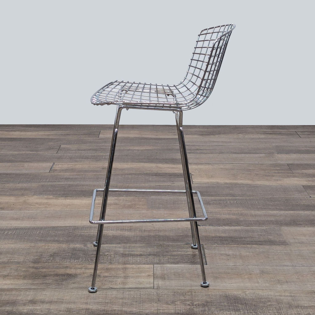 a chair is sitting on top of a wooden floor 