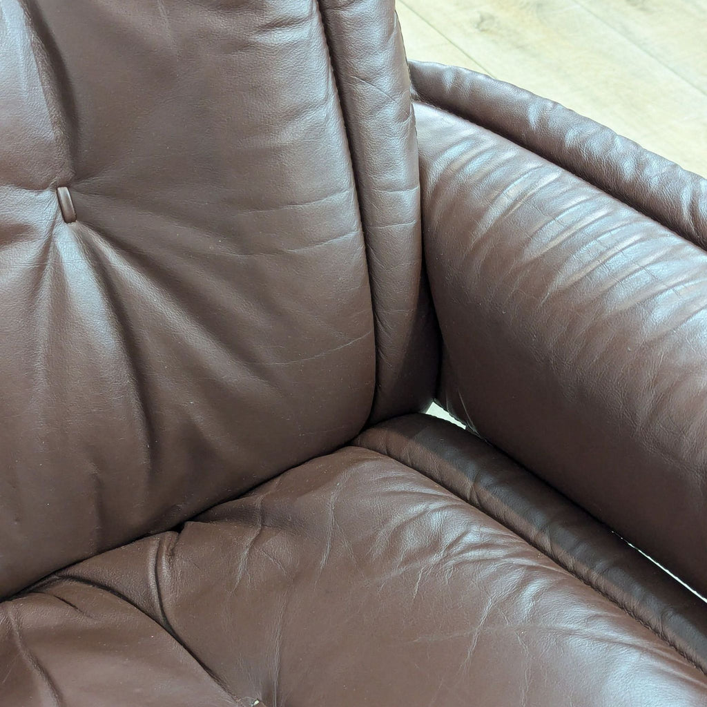 Ekornes Stressless Leather Reclining Swivel Chair and Ottoman
