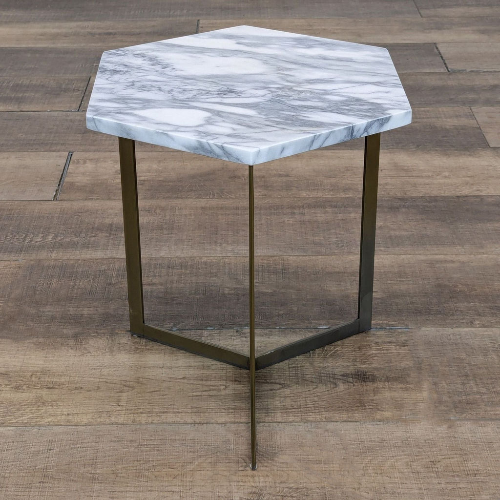West Elm Hexagonal Marble Top Side Table