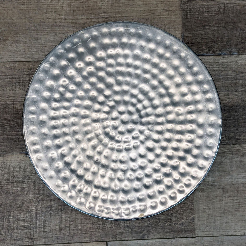 Dakota Fields Handmade Hammered Metal Hourglass Side Table