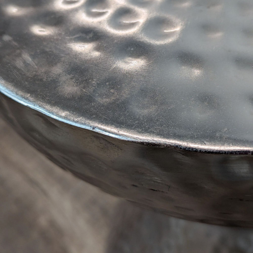 Dakota Fields Handmade Hammered Metal Hourglass Side Table