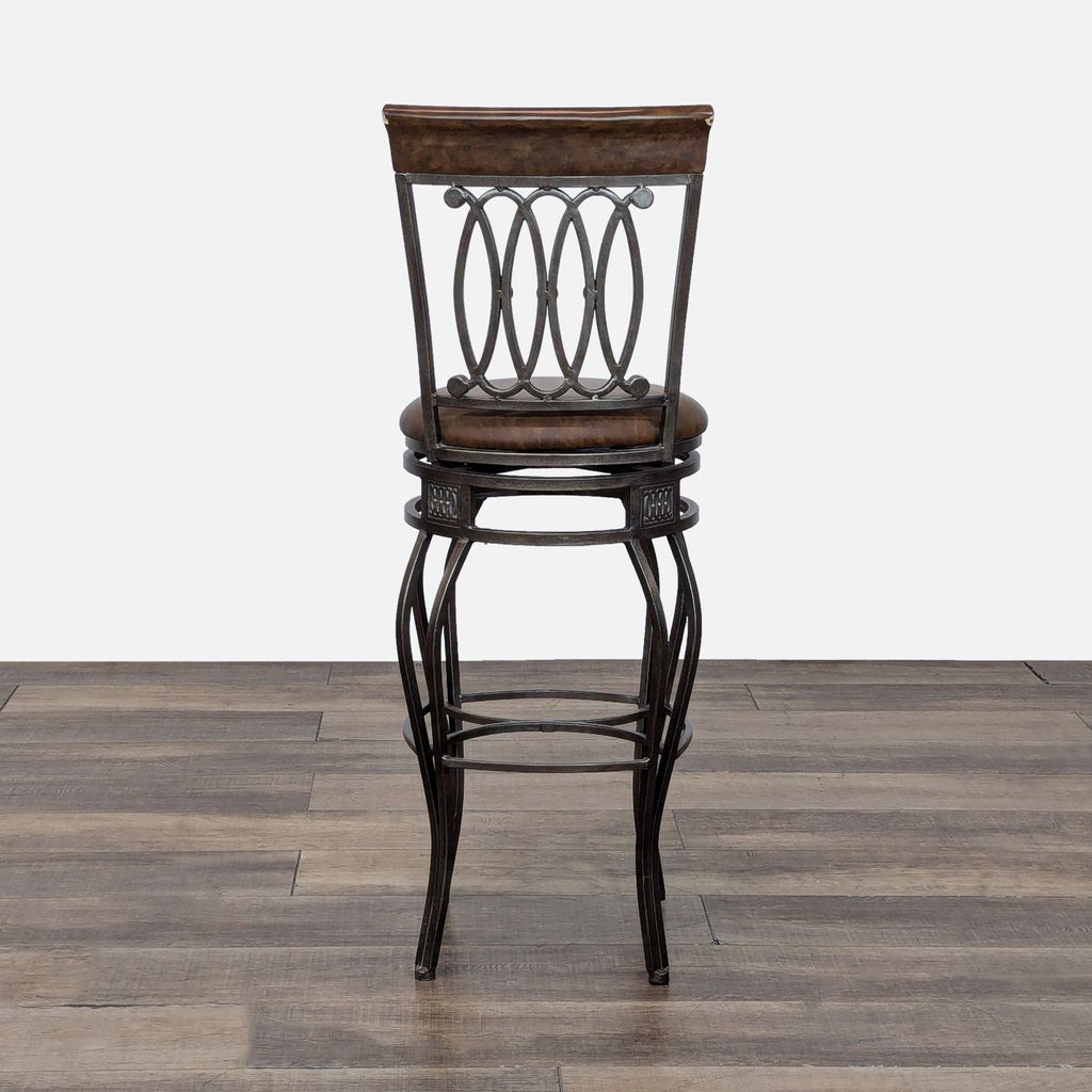 Metal and Faux Leather Bar Stool