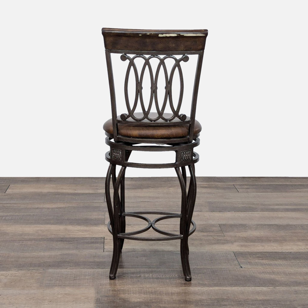 Metal and Faux Leather Bar Stool