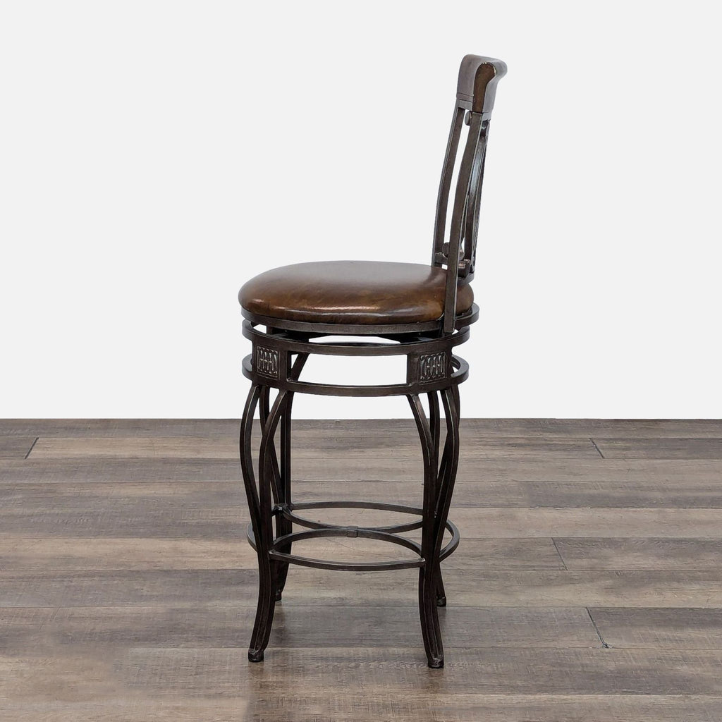 Metal and Faux Leather Bar Stool