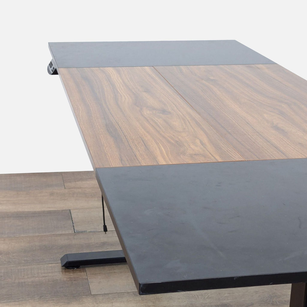 Height-adjustable FEZIBO desk featuring a sleek design, customizable presets, and detachable rotating casters.