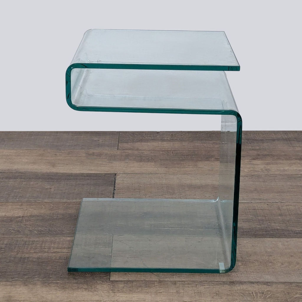 All Glass "S" Shape Accent Table