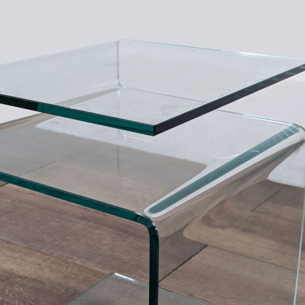 All Glass "S" Shape Accent Table