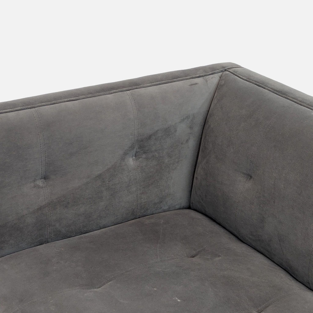 Modern Gray Suede 3-Seat Sofa with Sleek Metal Legs