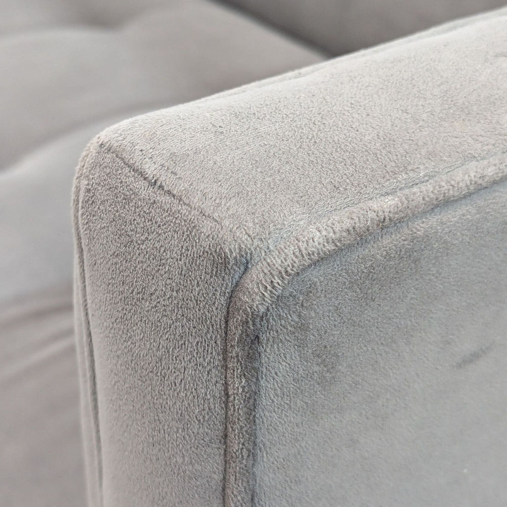 Modern Gray Suede 3-Seat Sofa with Sleek Metal Legs