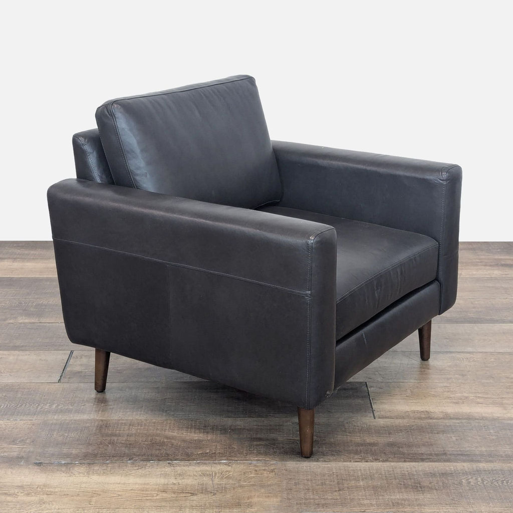 Burrow Nomad Track Mid-Century Style Leather Club Chair