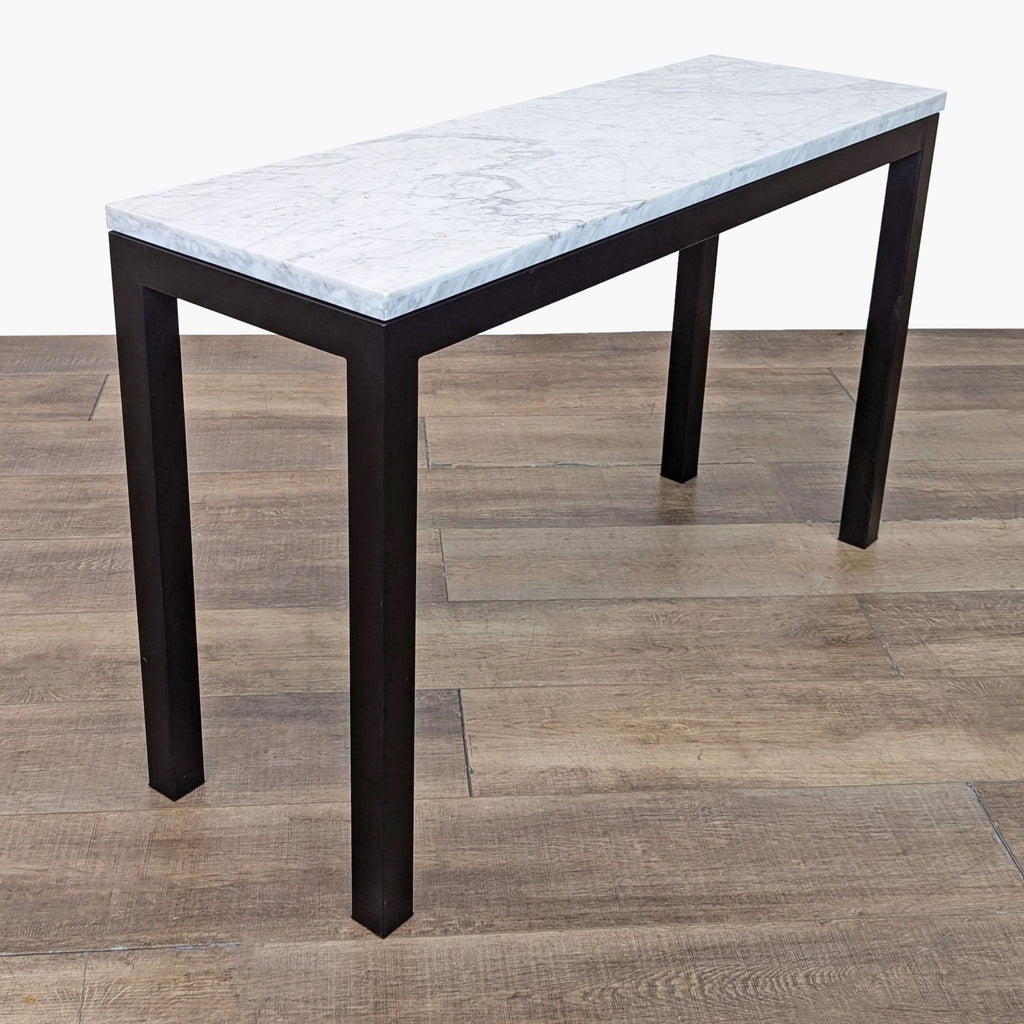 Crate & Barrel Marble Top Console Table