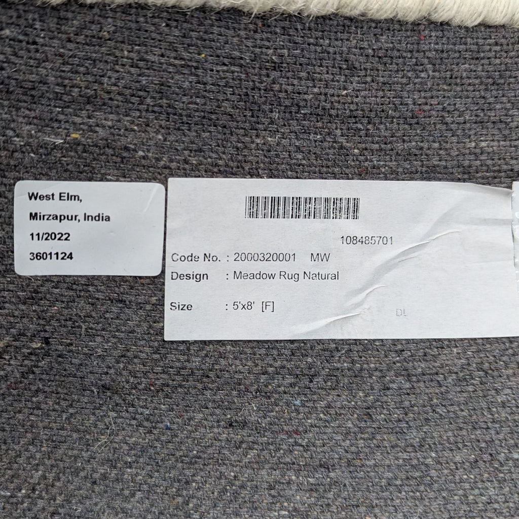 West Elm Meadow 5’x8’ Wool Area Rug