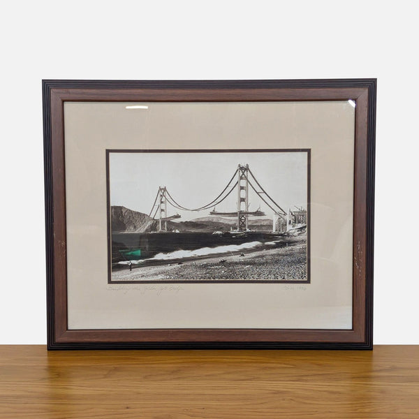 Framed photo of Golden Gate Bridge construction, circa 1936, from Reperch.