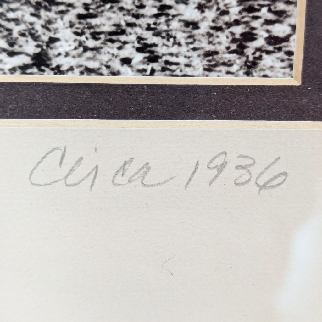 Close-up of the handwritten "Circa 1936" on the photograph mat.