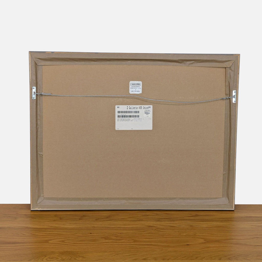 Back view of the framed Van Gogh print from Z-Gallerie, showing hanging wire and label.  