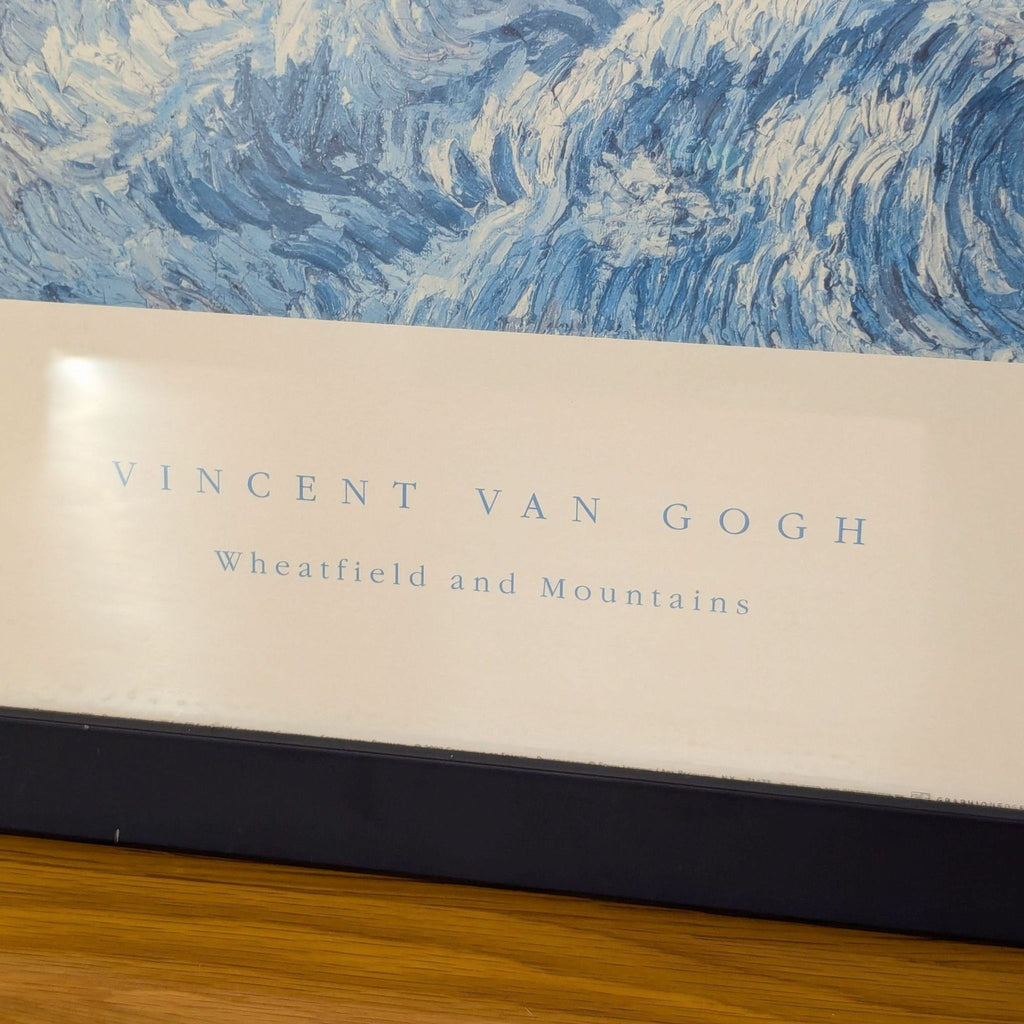 Van Gogh Framed Print of “Wheatfield & Mountains”