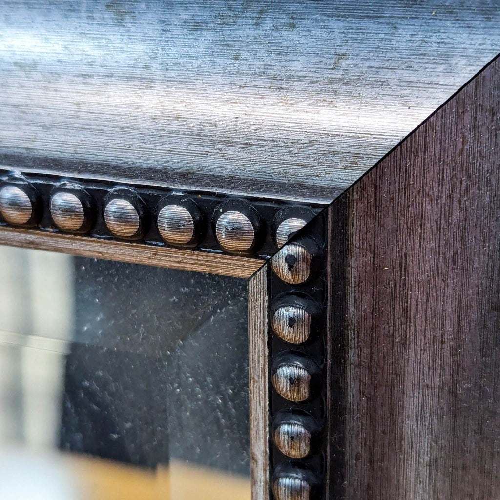 Silvered Framed Mirror with Beaded Trim