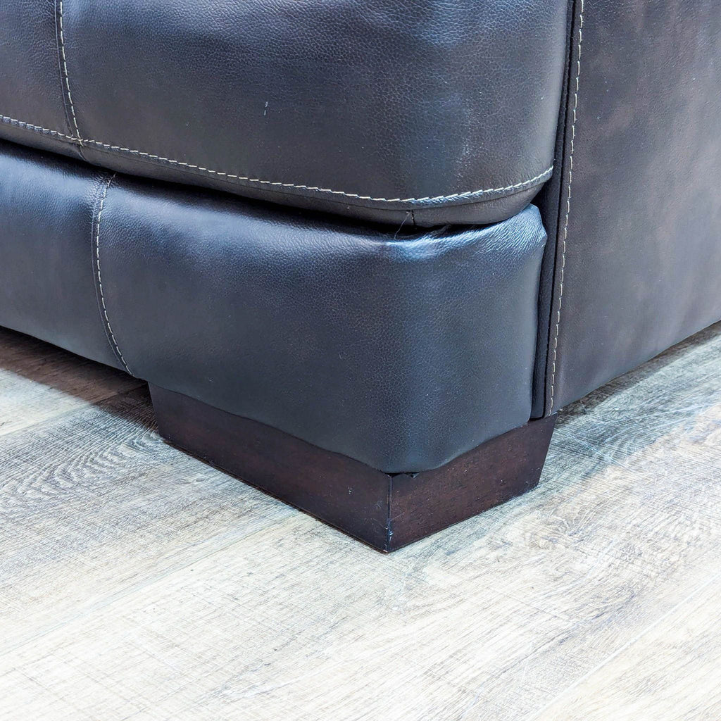 Transitional Leather Dark Brown 3 Seat Sofa