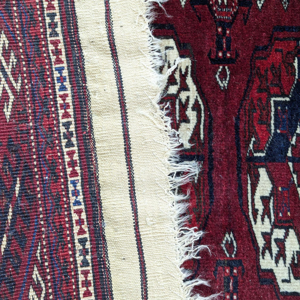 Late 20th Century 12' 7" x 8' 8" Turkman Afghan Rug with Bukhara Design