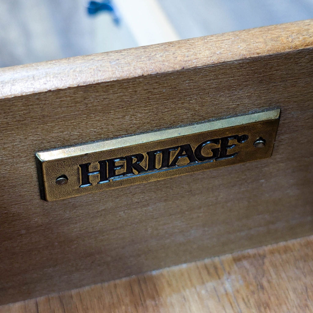 Vintage Drexel Heritage Corinthian Burlwood Nightstand