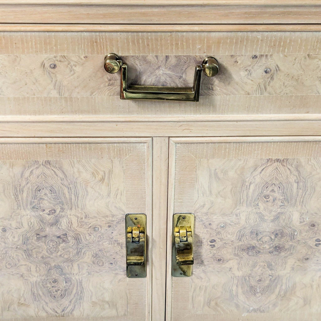 Vintage Drexel Heritage Corinthian Burlwood Nightstand