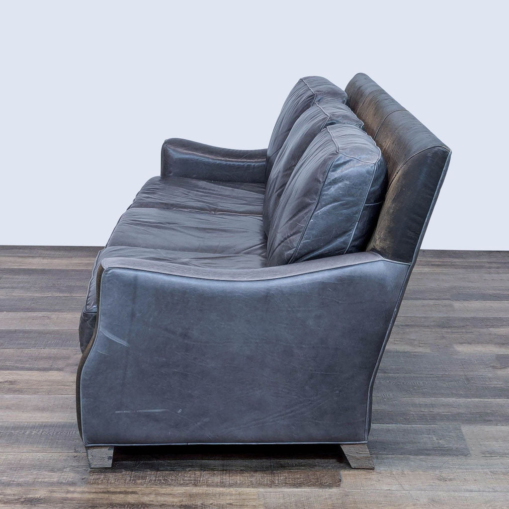 Menlo Park Rustic Leather 3-Seat Sofa