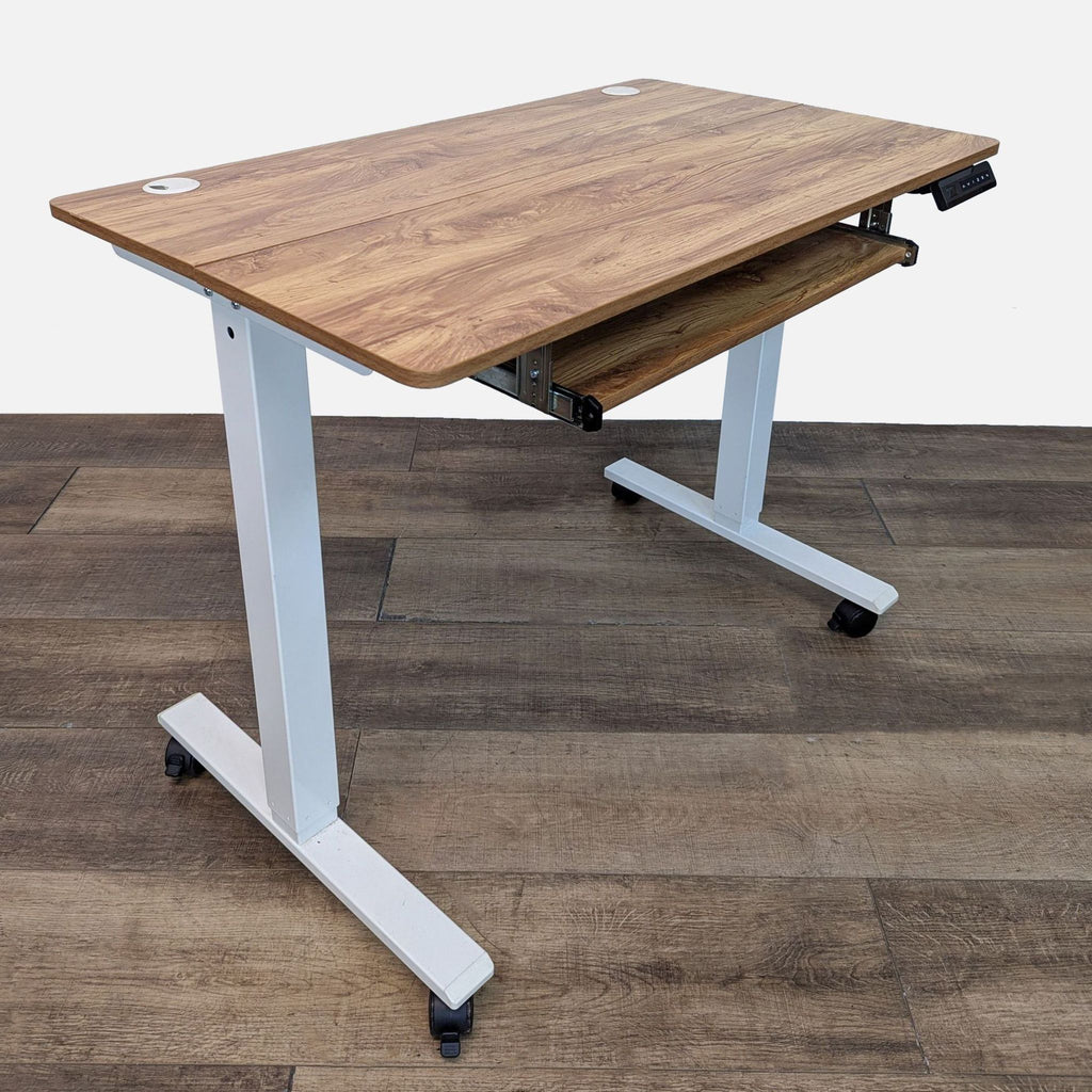 Adjustable Height Wood Top Desk