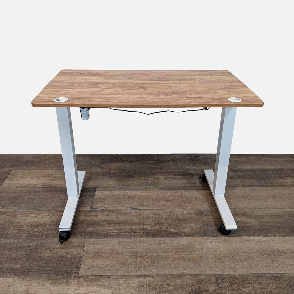 Adjustable Height Wood Top Desk