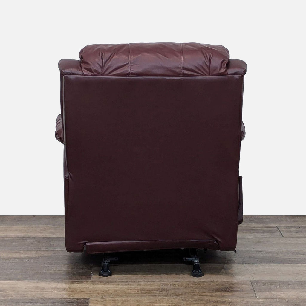 Rear view of Barcalounger chair on wooden floor, showing backrest details.