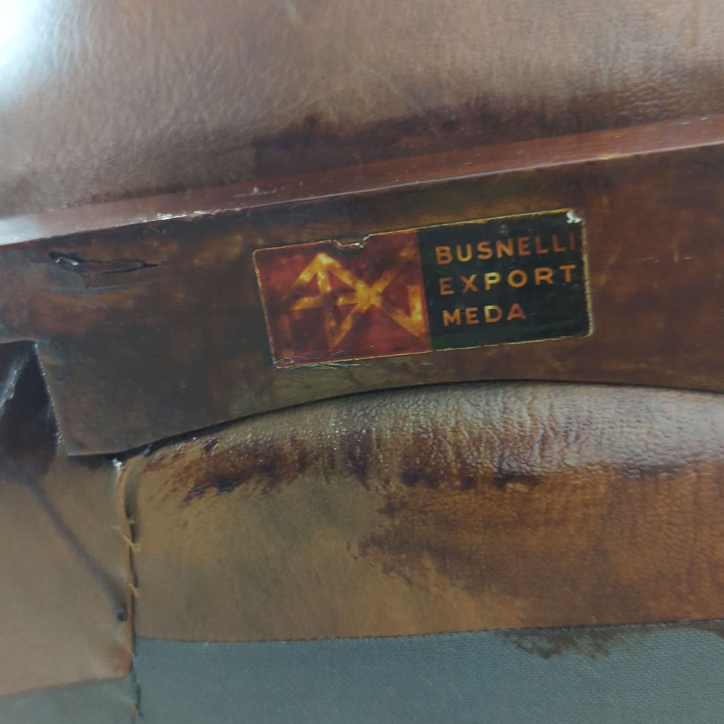 Busnelli Vintage Mid-Century Italian Leather Armchair