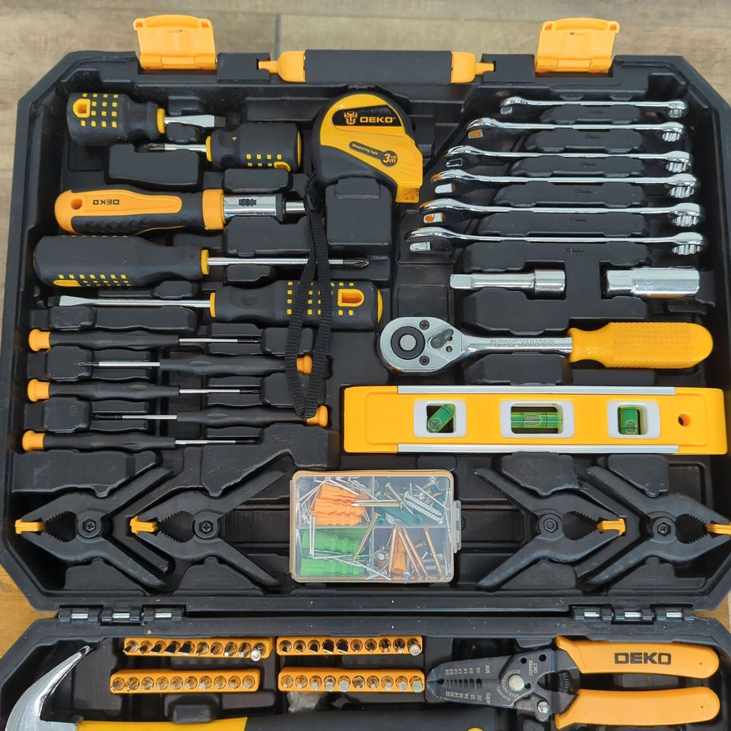 DEKO 168-Piece Tool Set for Home and Workshop