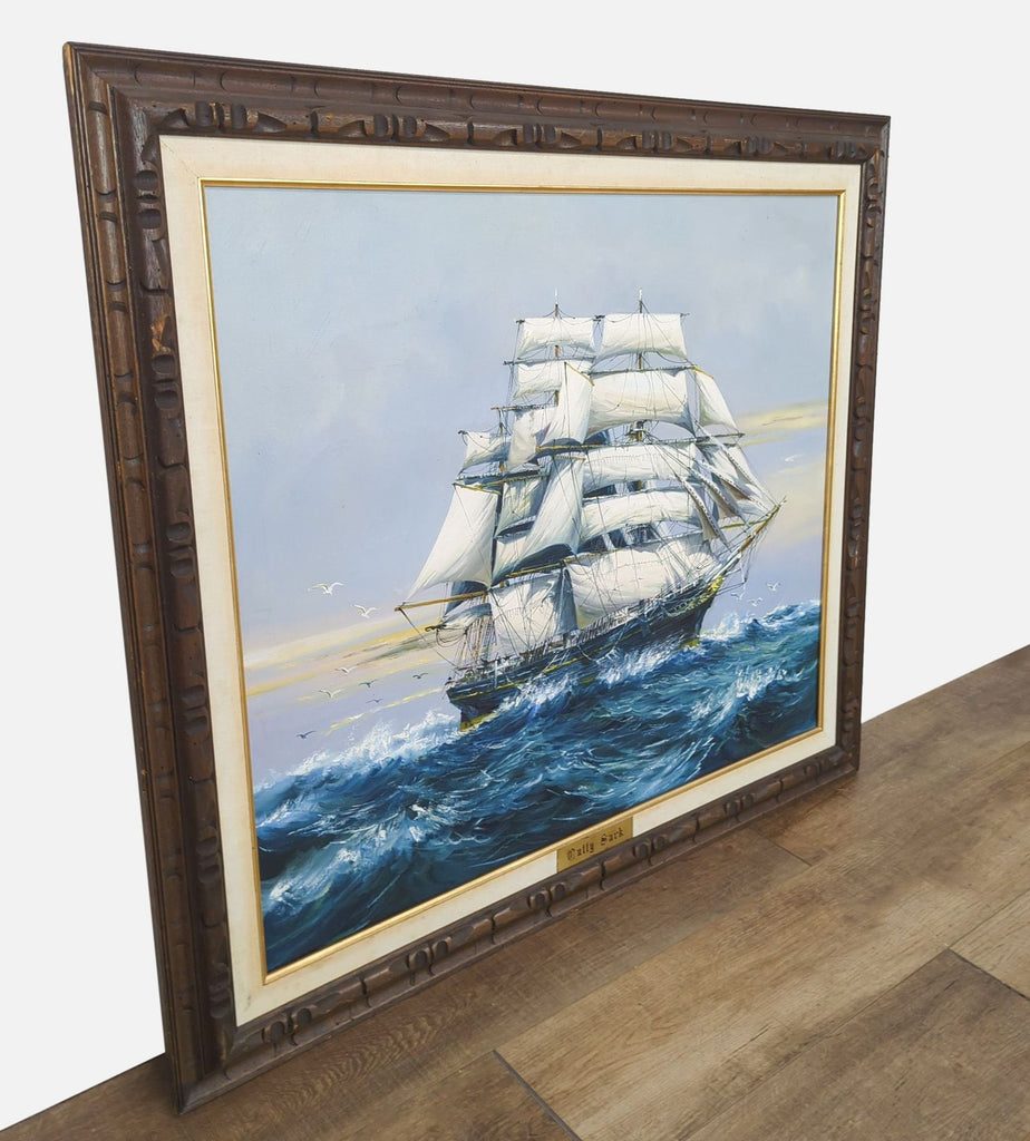 Framed Painting of the Cutty Sark Ship