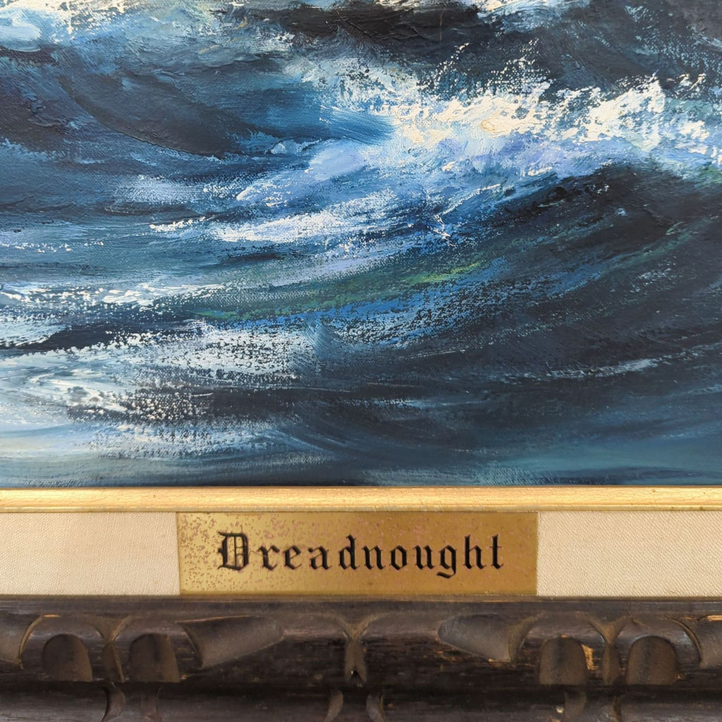 Framed Nautical Painting of the Dreadnaught Ship