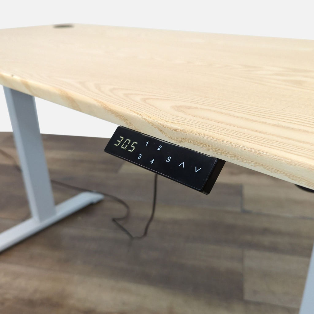 Adjustable Height Standing Desk With Natural Wood Top