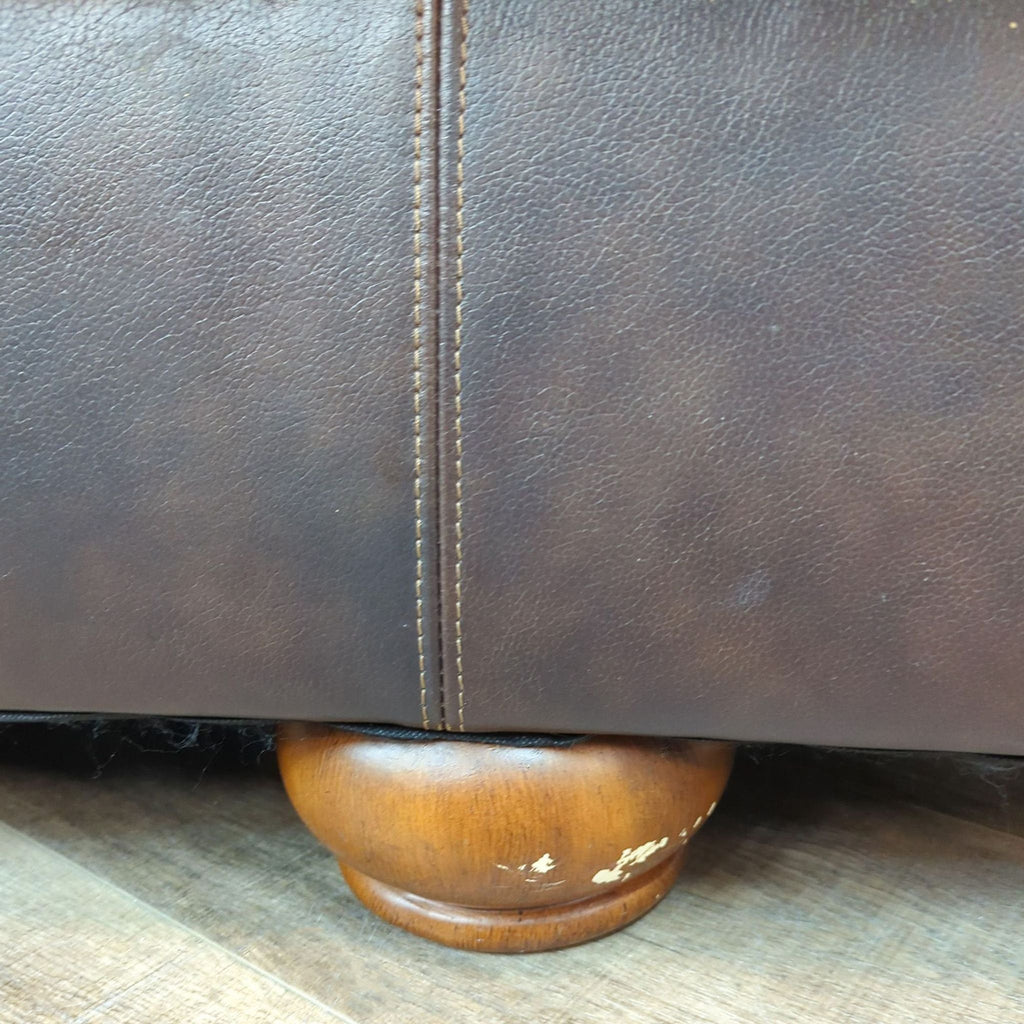 Dark Brown Leather 3-Seat Traditional  Sofa