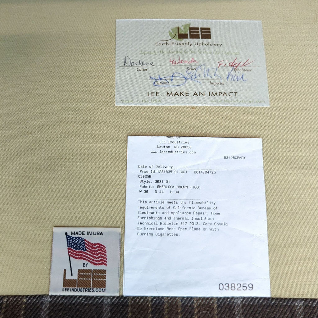 Lee Industries Plaid Lounge Chair