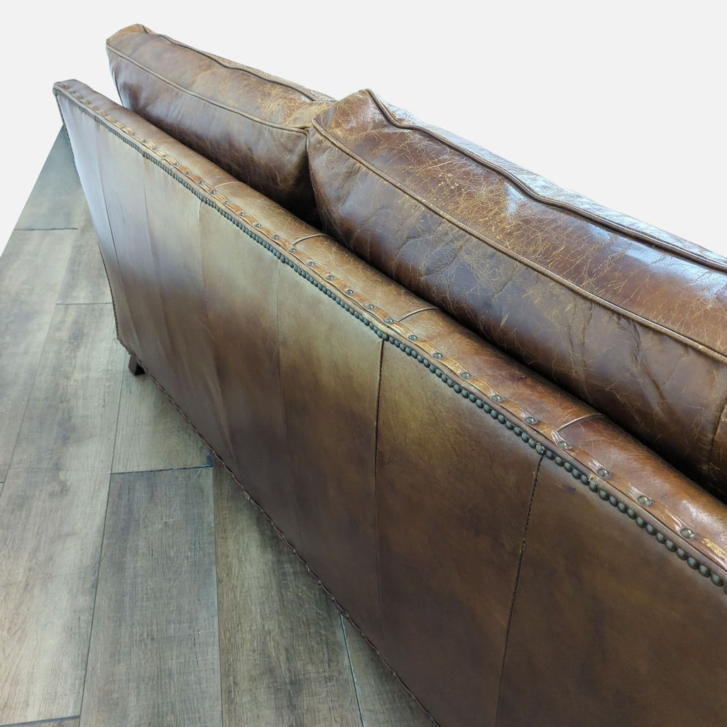 Rustic Brown Leather Loveseat