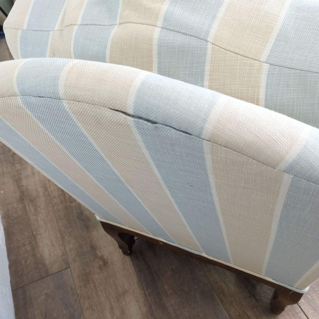 Striped Lounge Chair and Ottoman Set