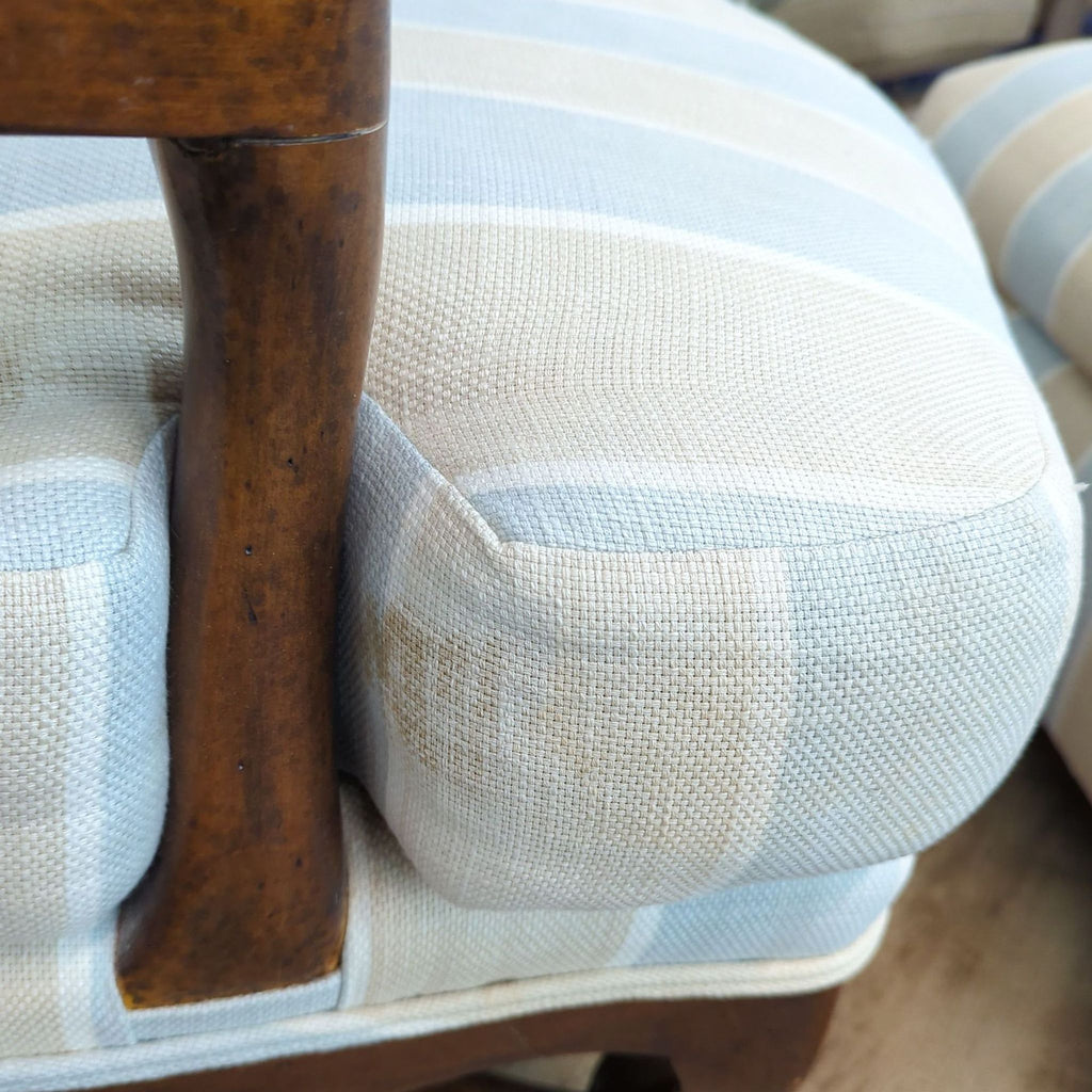 Striped Lounge Chair and Ottoman Set