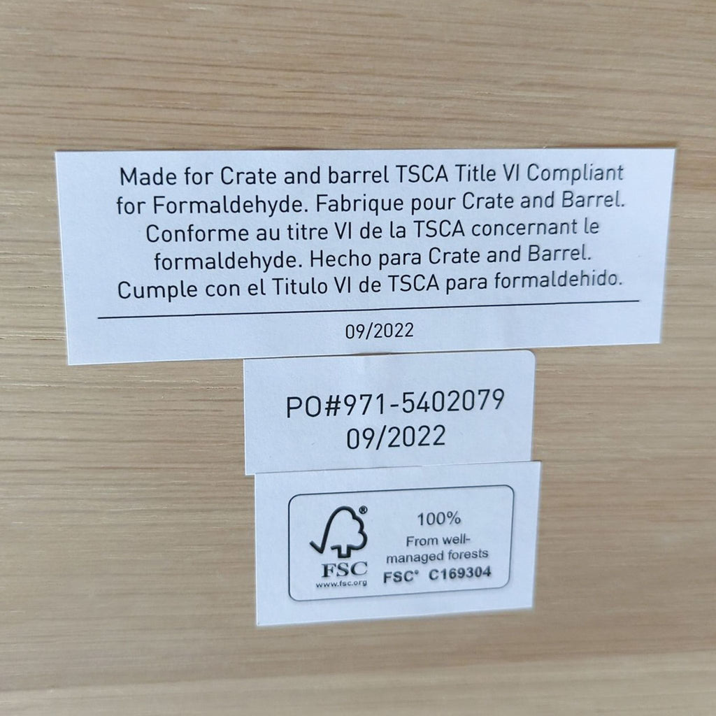 Crate & Barrel Terrazza Natural Oak 5-Shelf Storage Bookshelf.