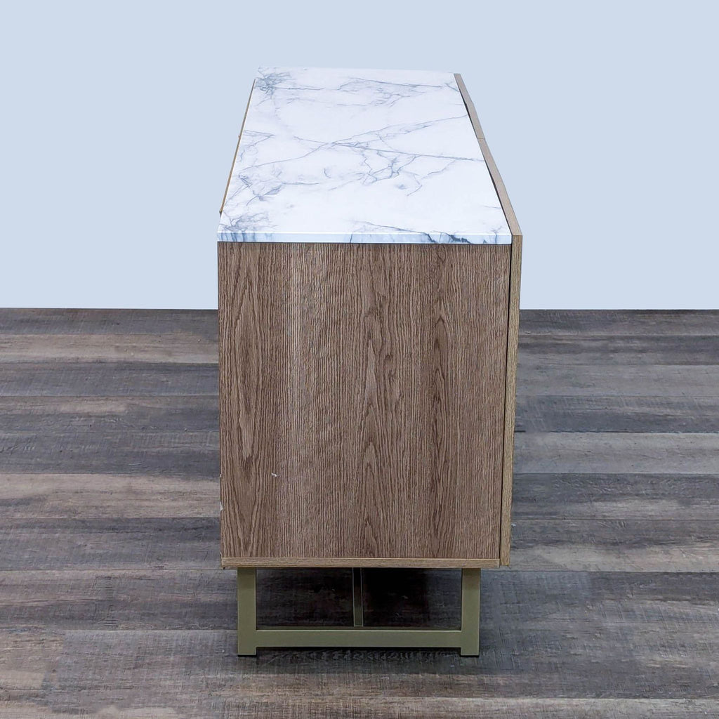 Media Console with Faux Marble Top