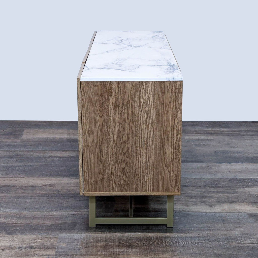 Media Console with Faux Marble Top