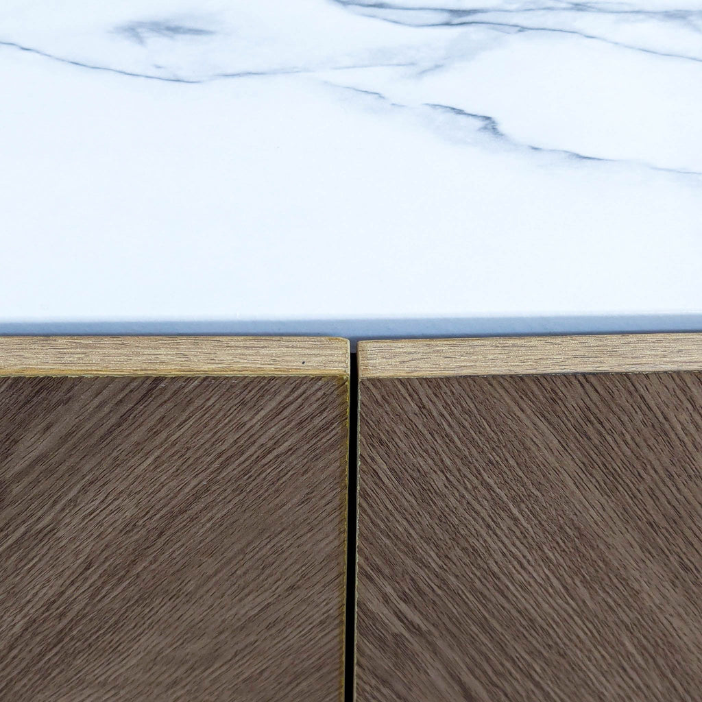 Media Console with Faux Marble Top