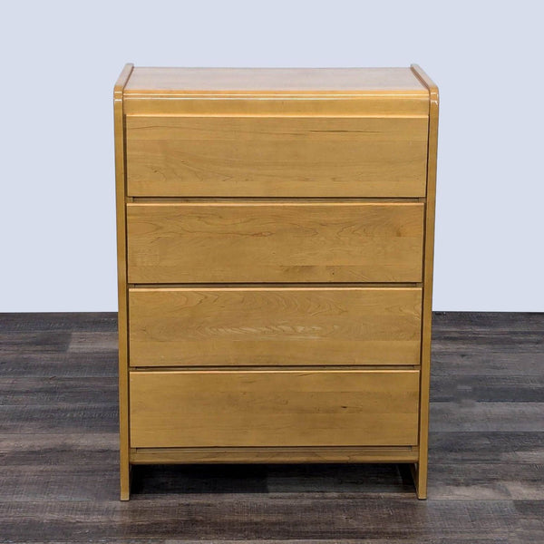 1. Stanley maple dresser in natural finish with four closed drawers.